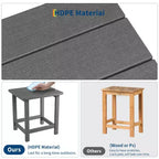 HDPE Adirondack Square Outdoor Side Table,Weather Resistant & Easy Assembly Patio End Tables,Durable Small Patio Table for Beach,Pool, Balcony, Porch