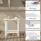 HDPE Adirondack Square Outdoor Side Table,Weather Resistant & Easy Assembly Patio End Tables,Durable Small Patio Table for Beach,Pool, Balcony, Porch