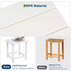 HDPE Adirondack Square Outdoor Side Table,Weather Resistant & Easy Assembly Patio End Tables,Durable Small Patio Table for Beach,Pool, Balcony, Porch