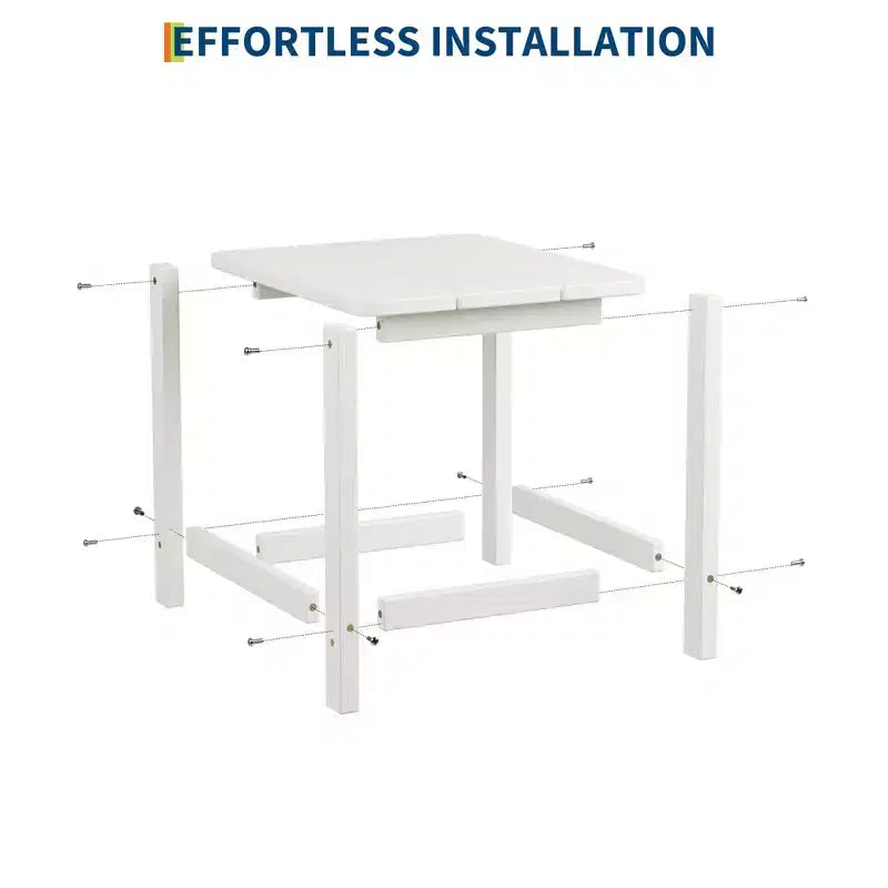 HDPE Adirondack Square Outdoor Side Table,Weather Resistant & Easy Assembly Patio End Tables,Durable Small Patio Table for Beach,Pool, Balcony, Porch