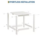 HDPE Adirondack Square Outdoor Side Table,Weather Resistant & Easy Assembly Patio End Tables,Durable Small Patio Table for Beach,Pool, Balcony, Porch