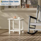 HDPE Adirondack Square Outdoor Side Table,Weather Resistant & Easy Assembly Patio End Tables,Durable Small Patio Table for Beach,Pool, Balcony, Porch