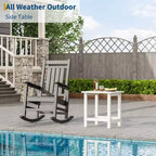 HDPE Adirondack Square Outdoor Side Table,Weather Resistant & Easy Assembly Patio End Tables,Durable Small Patio Table for Beach,Pool, Balcony, Porch
