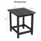HDPE Adirondack Square Outdoor Side Table,Weather Resistant & Easy Assembly Patio End Tables,Durable Small Patio Table for Beach,Pool, Balcony, Porch