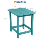 HDPE Adirondack Square Outdoor Side Table,Weather Resistant & Easy Assembly Patio End Tables,Durable Small Patio Table for Beach,Pool, Balcony, Porch
