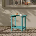 HDPE Adirondack Square Outdoor Side Table,Weather Resistant & Easy Assembly Patio End Tables,Durable Small Patio Table for Beach,Pool, Balcony, Porch