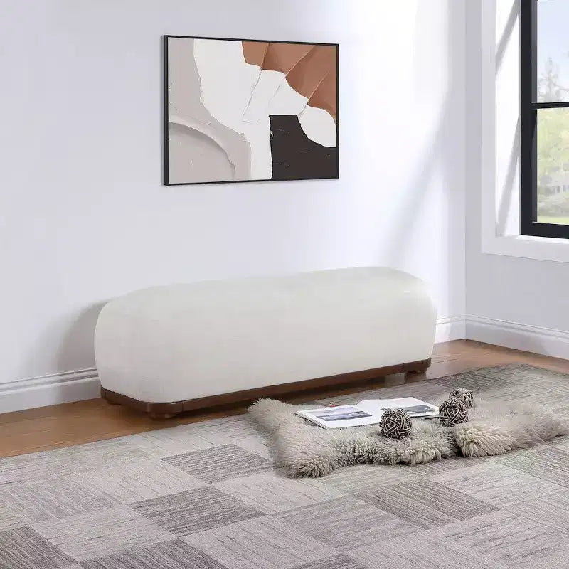 Meridian Furniture,Calum Chenille Fabric Bench