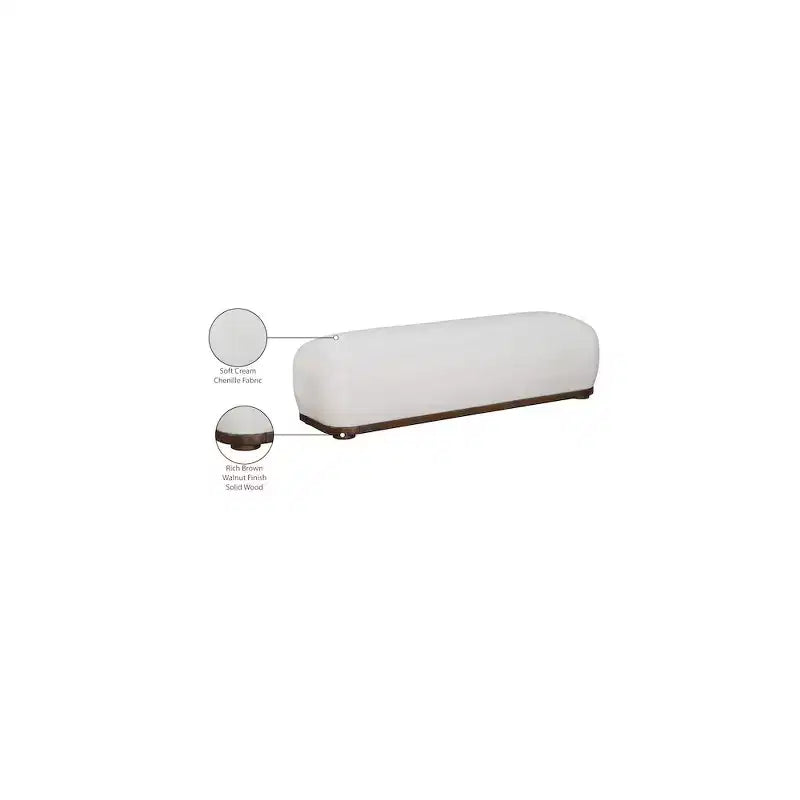 Meridian Furniture,Calum Chenille Fabric Bench