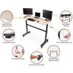 Stand Steady Tranzendesk | Bureau Debout de 55 Pouces | Poste de Travail Ergonomique Réglable en Hauteur par Manivelle | Prend en Charge 3 Écrans (Érable)