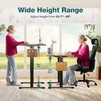 Ergonomic Height Adjustable Electric Standing Desk with T-Shaped Metal Frame and Memory Presets Modern Computer Workstation39.30x 23.60x45.40-Brown