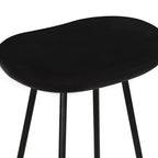 Royal Hampton 24 Backless Counter Stool with Mango Wood Saddle Seat | Black Iron Legs | Gold Footrest