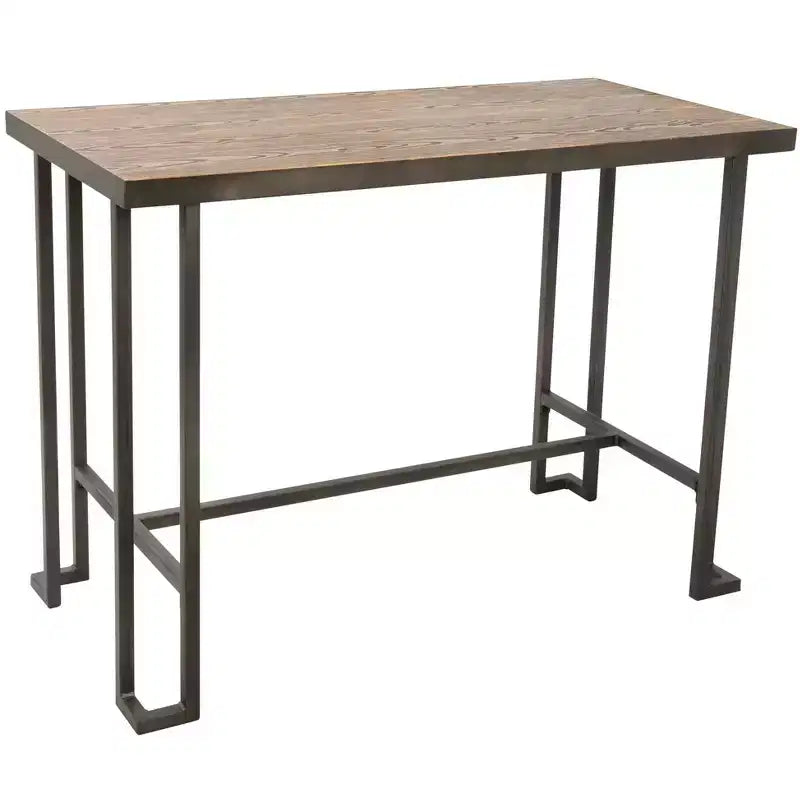 Okak Bamboo Dining Table Rectangular Kitchen Table Industrial Counter Table for Dining Room Living Room Office