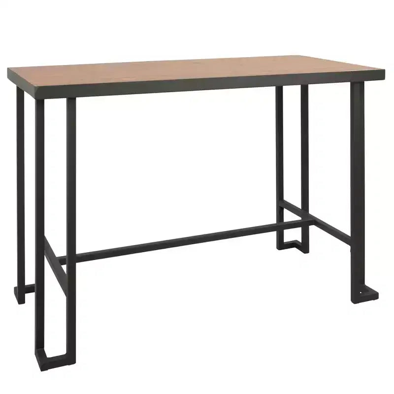 Okak Bamboo Dining Table Rectangular Kitchen Table Industrial Counter Table for Dining Room Living Room Office