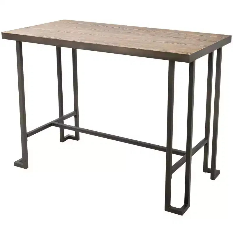 Okak Bamboo Dining Table Rectangular Kitchen Table Industrial Counter Table for Dining Room Living Room Office