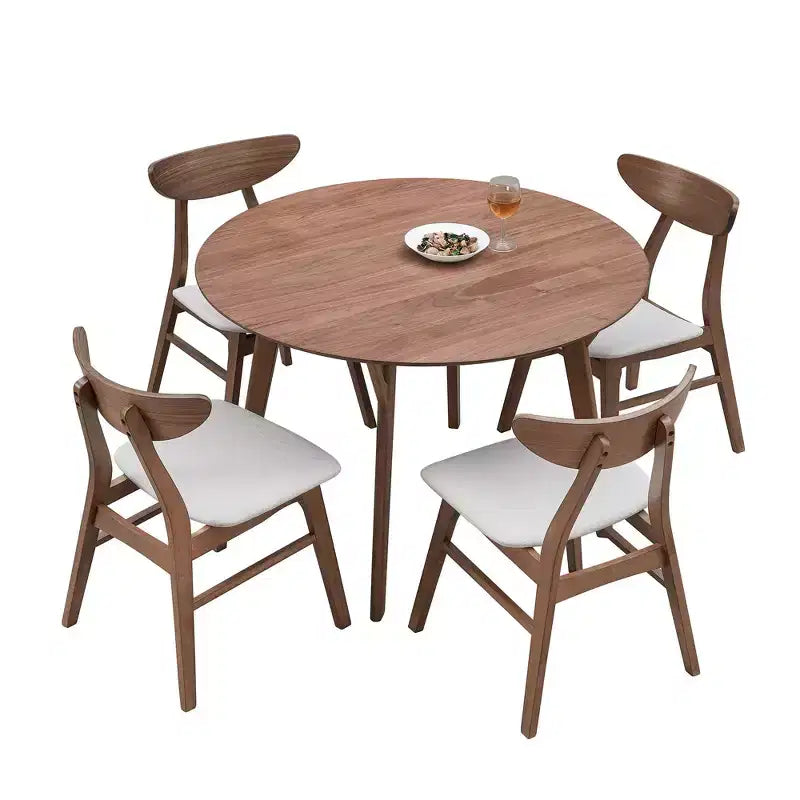 Table à manger ronde moderne Okak 42 Table de cuisine Table à manger en bois pour 4 personnes, pour salon appartement restaurant