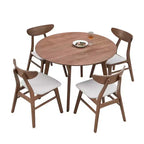 Table à manger ronde moderne Okak 42 Table de cuisine Table à manger en bois pour 4 personnes, pour salon appartement restaurant