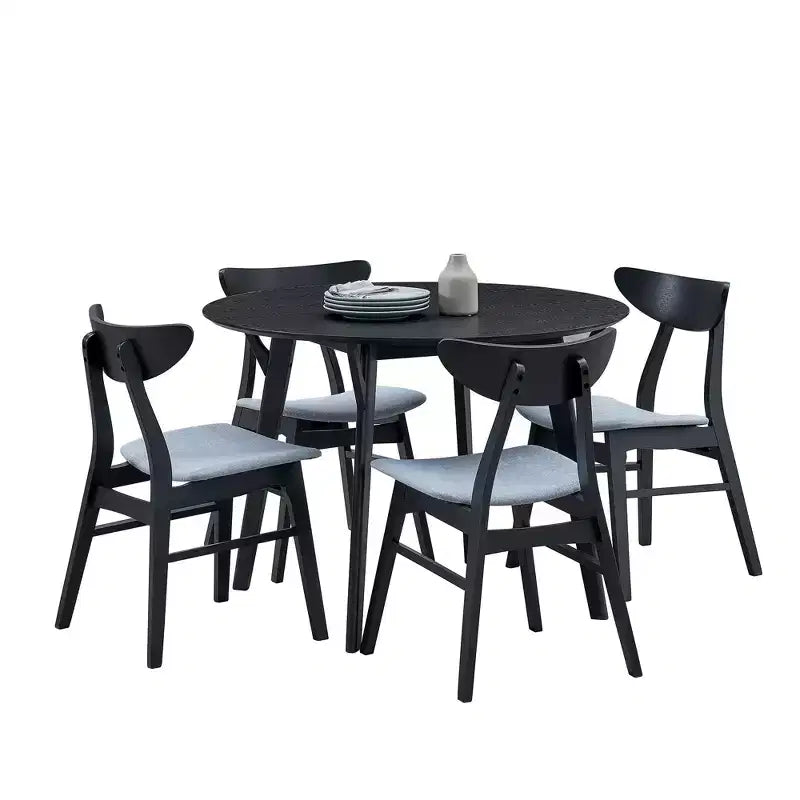 Table à manger ronde moderne Okak 42 Table de cuisine Table à manger en bois pour 4 personnes, pour salon appartement restaurant