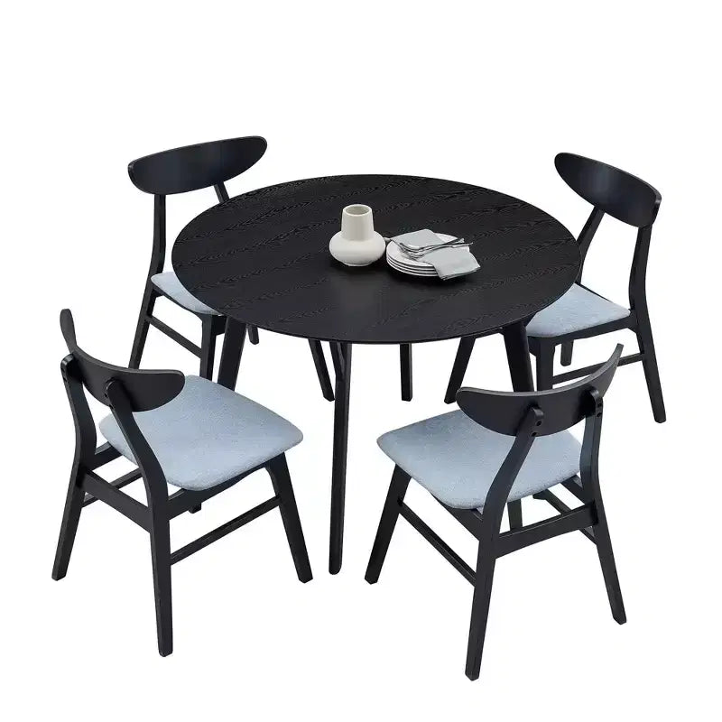 Table à manger ronde moderne Okak 42 Table de cuisine Table à manger en bois pour 4 personnes, pour salon appartement restaurant