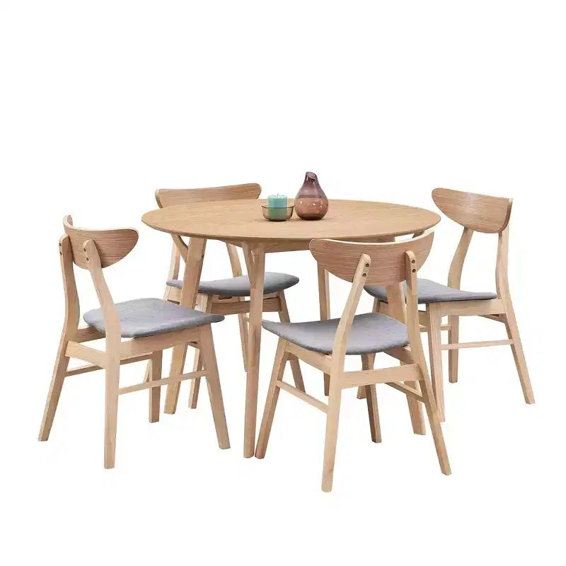 Table à manger ronde moderne Okak 42 Table de cuisine Table à manger en bois pour 4 personnes, pour salon appartement restaurant