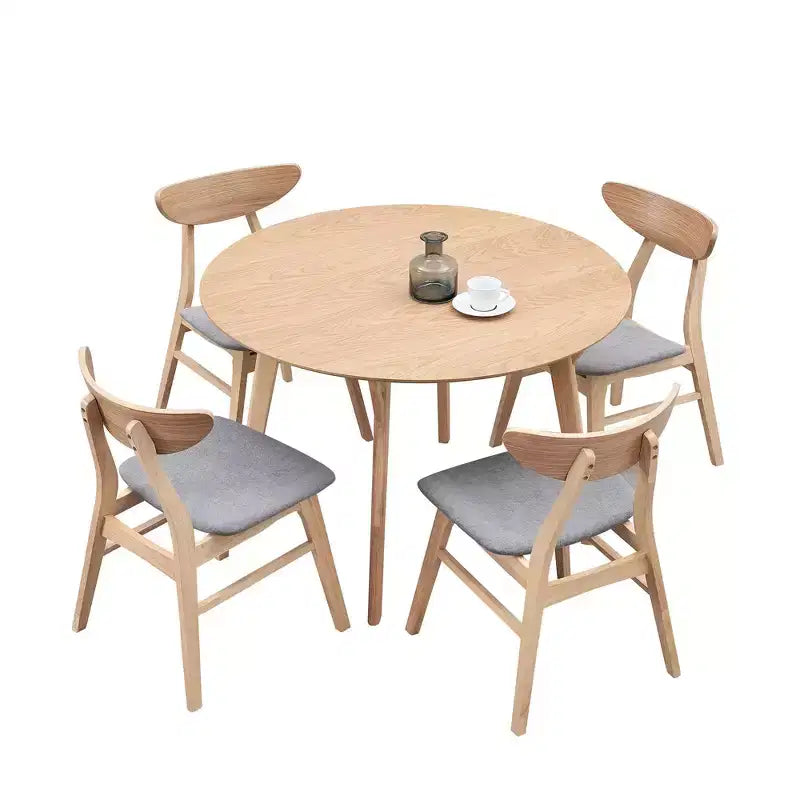 Table à manger ronde moderne Okak 42 Table de cuisine Table à manger en bois pour 4 personnes, pour salon appartement restaurant