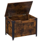 Wooden Storage Chest Bench,Leather Entryway Shoes Bench with Flip Top, Lift Top Storage Trunk with 2 Safety Hinges for Living Room