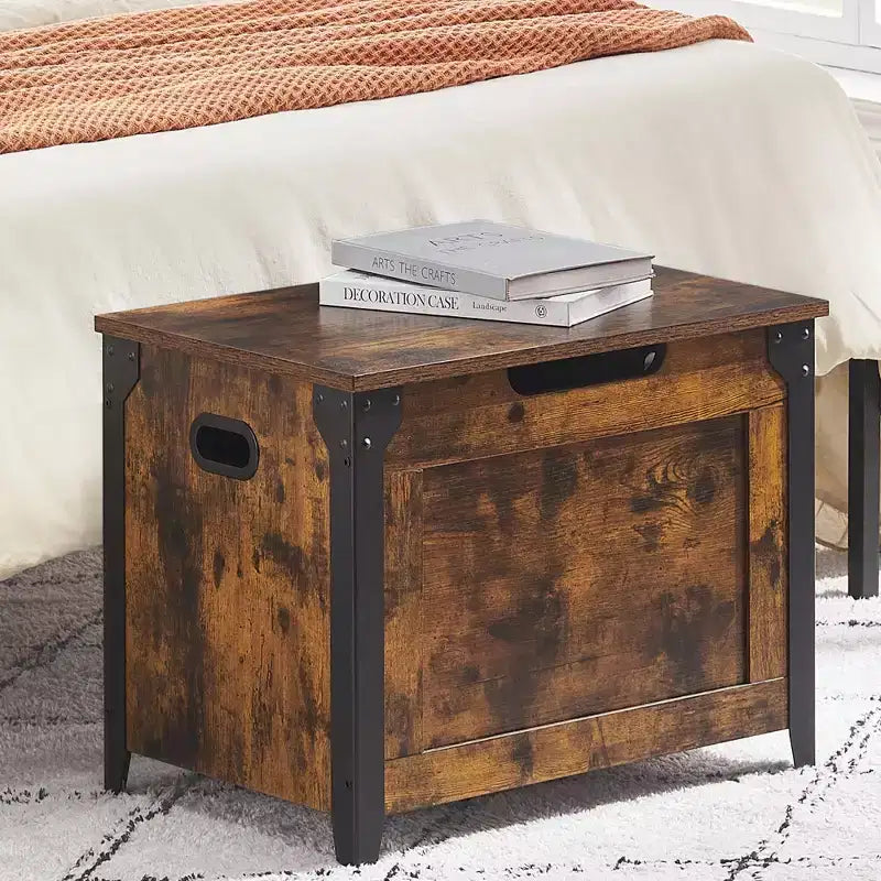 Wooden Storage Chest Bench,Leather Entryway Shoes Bench with Flip Top, Lift Top Storage Trunk with 2 Safety Hinges for Living Room