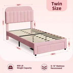 Acekool Twin Bed Set - 2 Upholstered Storage Beds with Bookcase Headboards