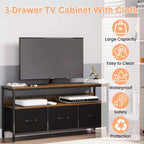 55 Media Console with Storage - Modern TV Stand with Drawers & Shelves for Living Room & Bedroom