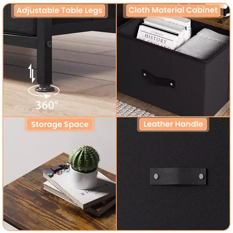 55 Media Console with Storage - Modern TV Stand with Drawers & Shelves for Living Room & Bedroom