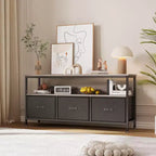 55 Media Console with Storage - Modern TV Stand with Drawers & Shelves for Living Room & Bedroom