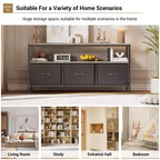 55 Media Console with Storage - Modern TV Stand with Drawers & Shelves for Living Room & Bedroom