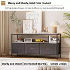 55 Media Console with Storage - Modern TV Stand with Drawers & Shelves for Living Room & Bedroom