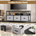 55 Media Console with Storage - Modern TV Stand with Drawers & Shelves for Living Room & Bedroom