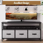 55 Media Console with Storage - Modern TV Stand with Drawers & Shelves for Living Room & Bedroom