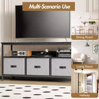 55 Media Console with Storage - Modern TV Stand with Drawers & Shelves for Living Room & Bedroom