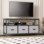 55 Media Console with Storage - Modern TV Stand with Drawers & Shelves for Living Room & Bedroom