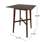 Okak Modern Dining Table with Rubberwood Legs Kitchen Table Bar Height Dining Table for Dining Room