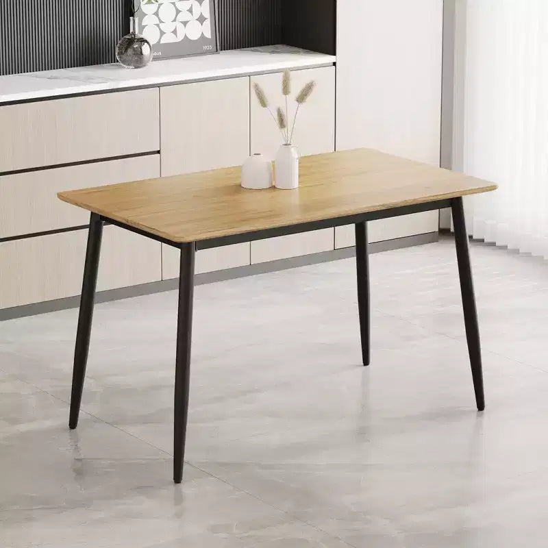 Okak Table à manger rectangulaire moderne avec pieds en bois, table de cuisine pour 4 personnes pour salle à manger, cuisine