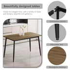 Okak Table à manger rectangulaire moderne avec pieds en bois, table de cuisine pour 4 personnes pour salle à manger, cuisine