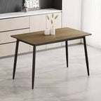 Okak Table à manger rectangulaire moderne avec pieds en bois, table de cuisine pour 4 personnes pour salle à manger, cuisine