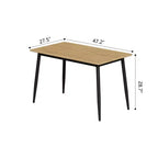 Okak Table à manger rectangulaire moderne avec pieds en bois, table de cuisine pour 4 personnes pour salle à manger, cuisine