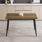 Okak Table à manger rectangulaire moderne avec pieds en bois, table de cuisine pour 4 personnes pour salle à manger, cuisine