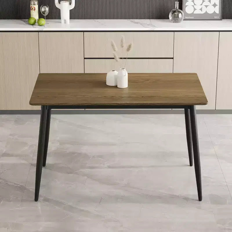 Okak Table à manger rectangulaire moderne avec pieds en bois, table de cuisine pour 4 personnes pour salle à manger, cuisine