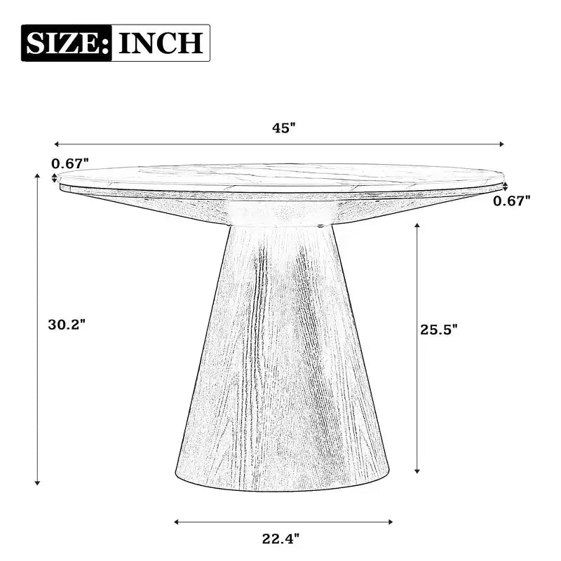 Okak 46.5/45 Inch Retro Round Dining Table Minimalist Elegant Kitchen Table for 4 for Kitchen and Dining Room