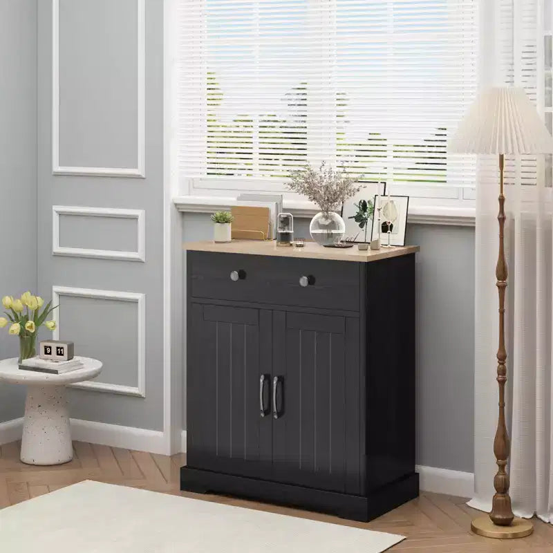 Kitchen Storage Cabinet,Modern Buffet Cabinet with Storage, Coffee Bar with 2 Drawers and 2 Doors,Floor Sideboard Buffet for Living Room, Dining Room