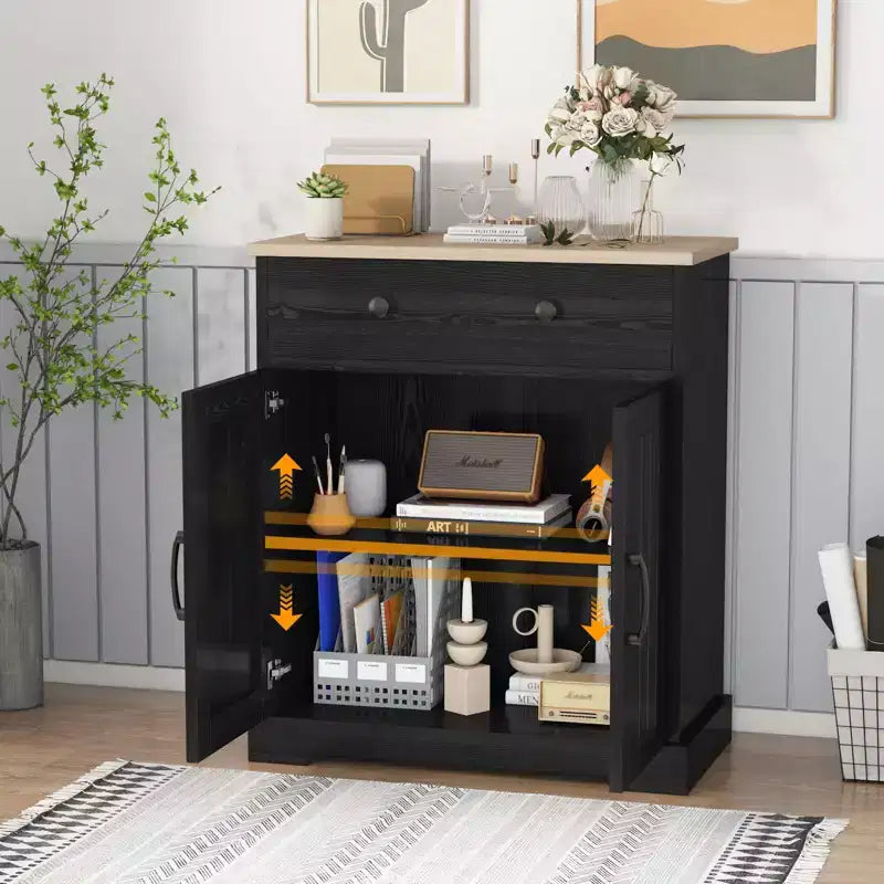 Kitchen Storage Cabinet,Modern Buffet Cabinet with Storage, Coffee Bar with 2 Drawers and 2 Doors,Floor Sideboard Buffet for Living Room, Dining Room