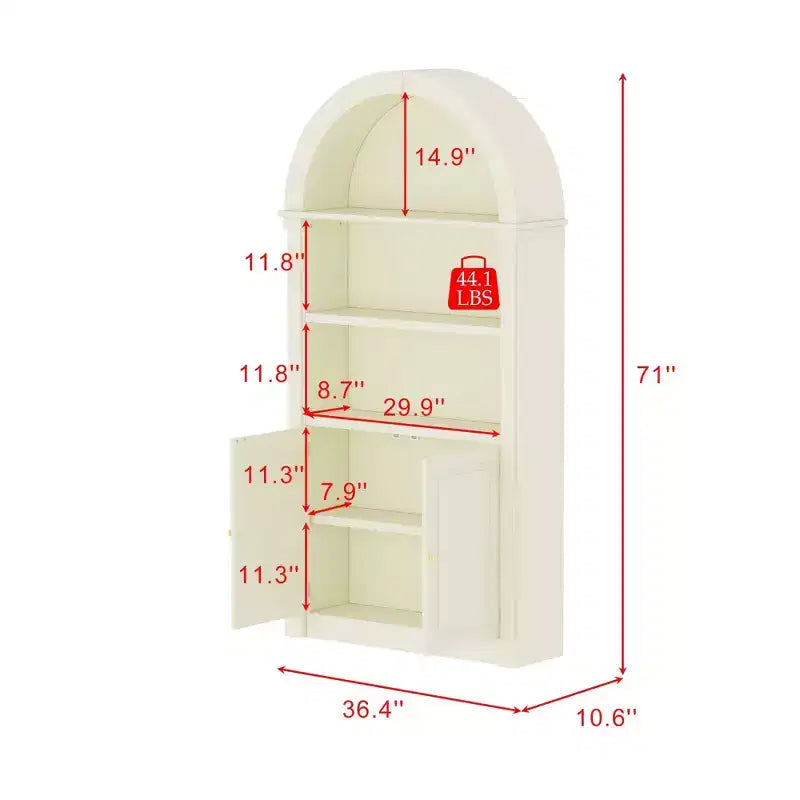 Meuble de Rangement et Vitrine de Salle de Bain Classique Crème Arqué Famapy - Organisateur Élégant pour la Maison