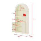 Meuble de Rangement et Vitrine de Salle de Bain Classique Crème Arqué Famapy - Organisateur Élégant pour la Maison