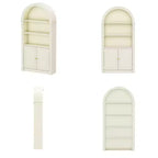 Meuble de Rangement et Vitrine de Salle de Bain Classique Crème Arqué Famapy - Organisateur Élégant pour la Maison
