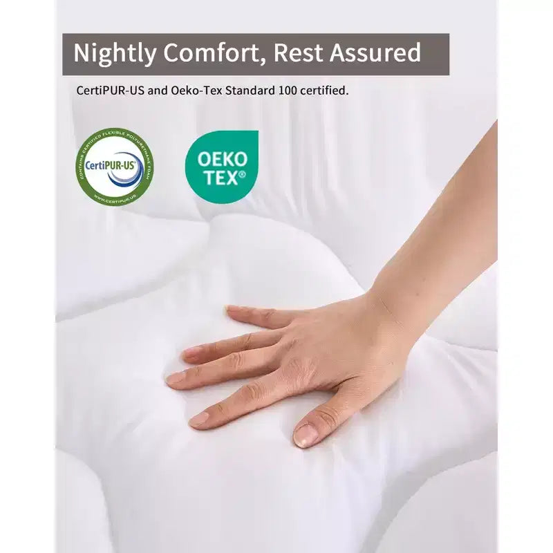 Dyonery 3/4 Inch Memory Foam Mattress Topper , 2 Inch Cooling 5-Zone Gel Memory Foam Plus 1 Inch Down Alternative Pillow Top Mattress Topper